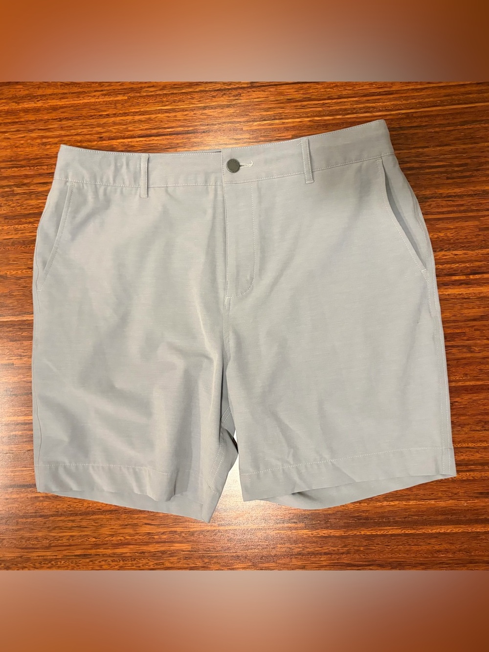 FAHERTY All Day Shorts Mens 33 Gray Chino Drawstring Stretch Travel 8” Inseam